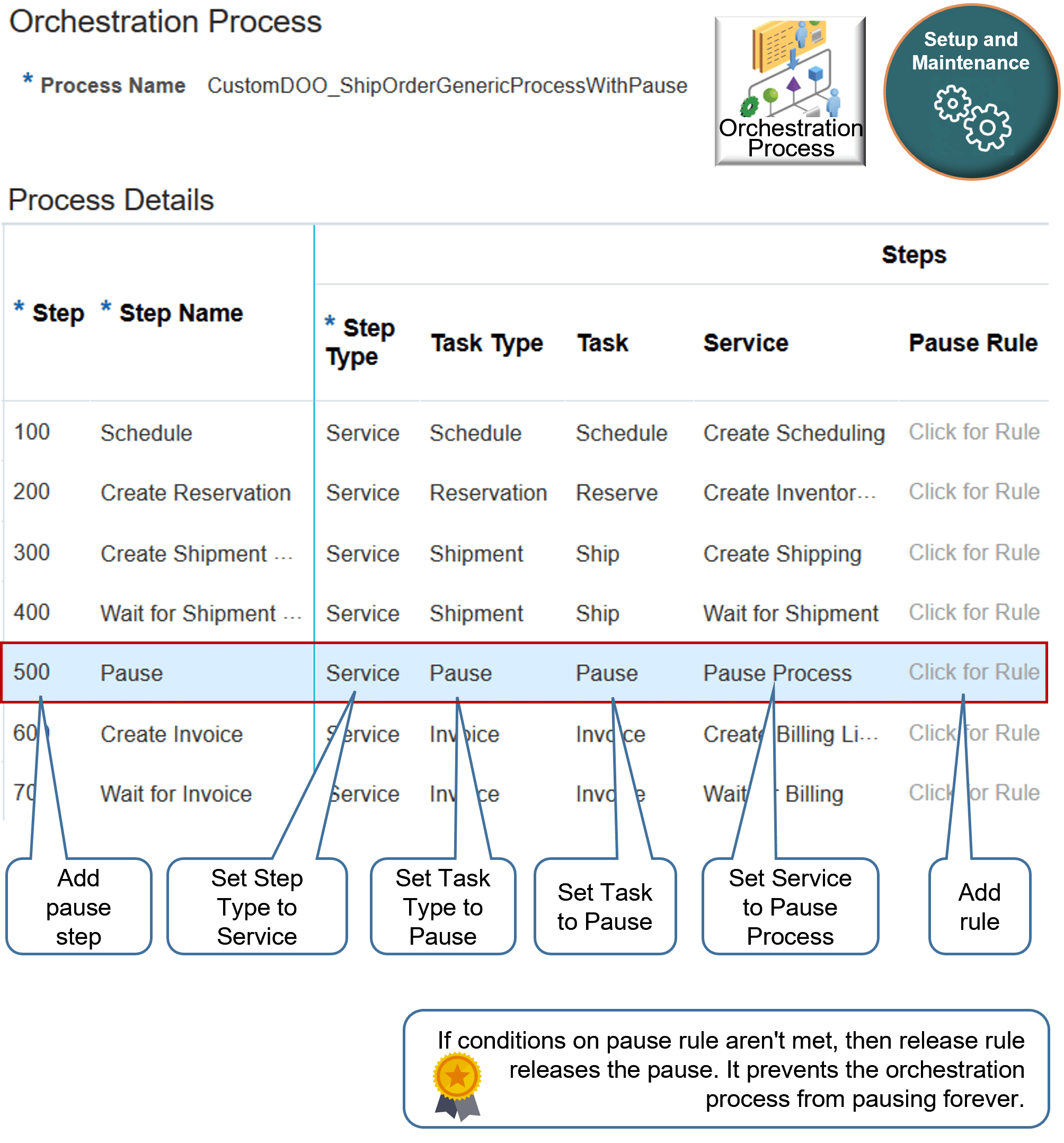 Add a step that references a pause task.