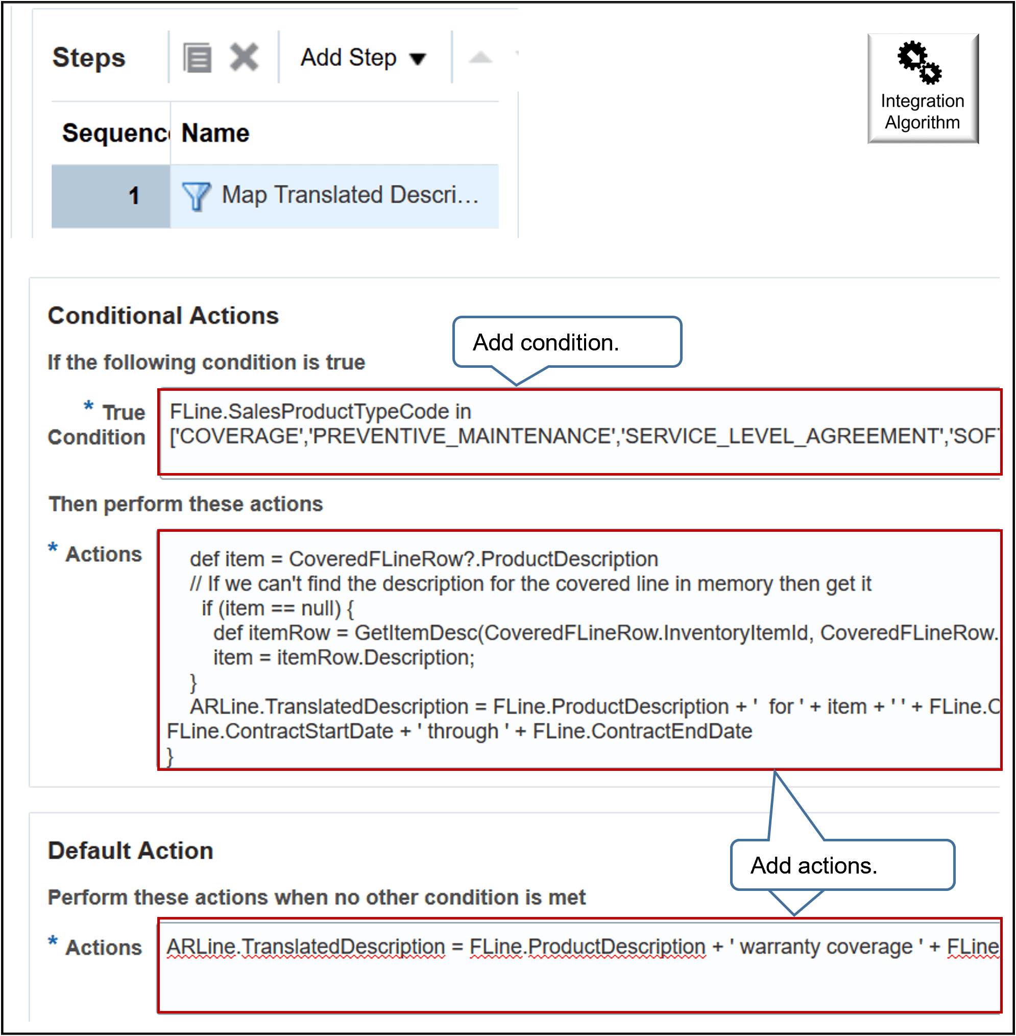 step that runs when data meets the condition.