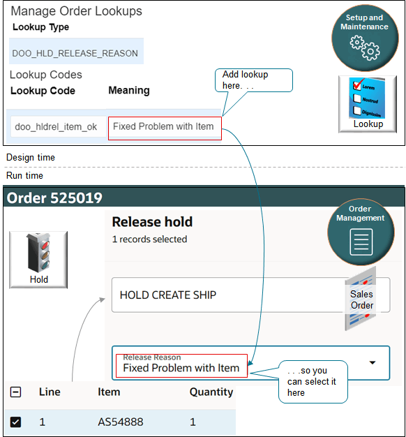 Create a reason that your user can choose to indicate why they released the hold.