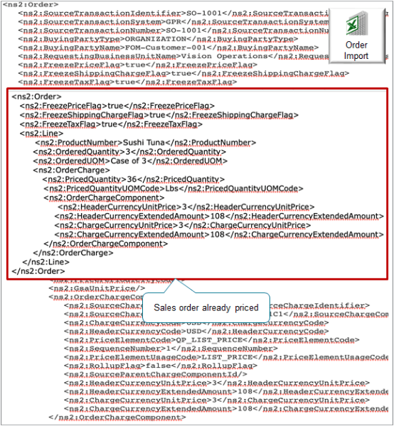 You can import a sales order that you already priced.