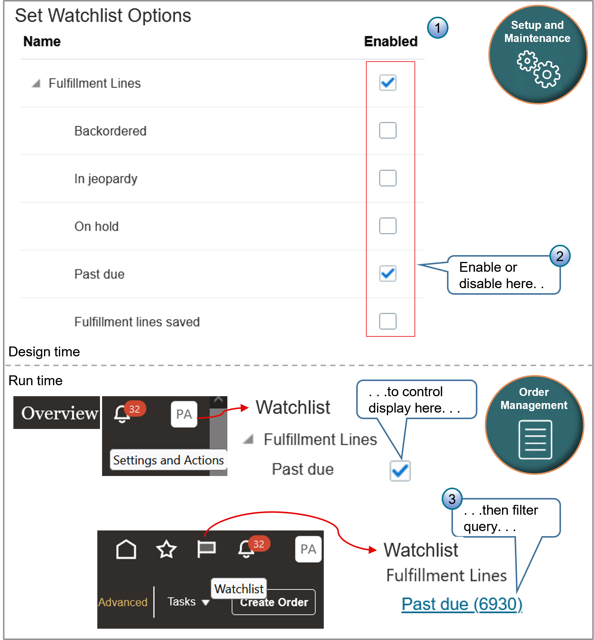 Control the options that your users can select for the watchlist.