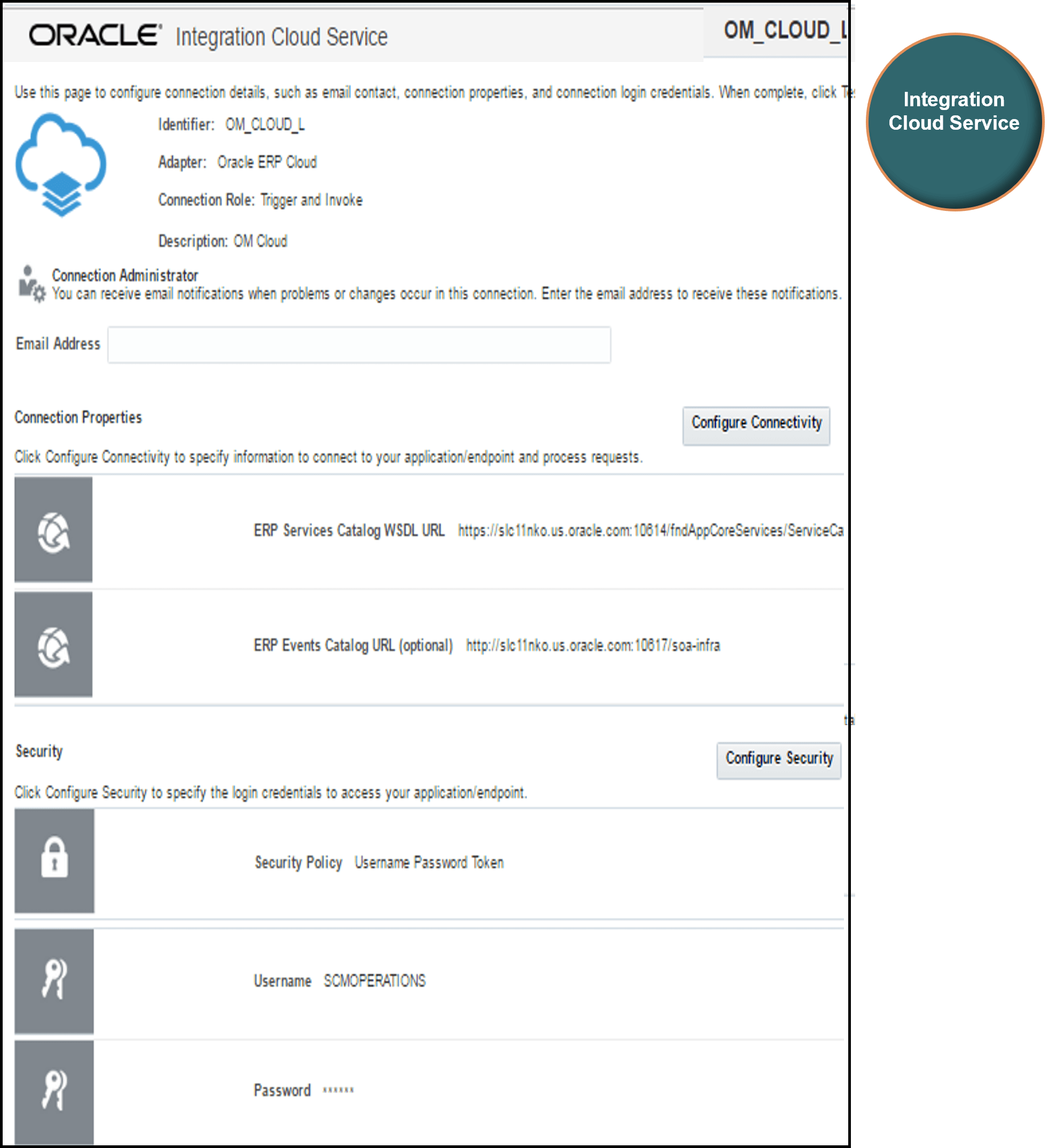 Test and save the connection.