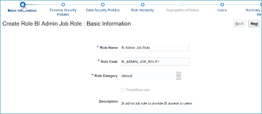 Create job role basic information