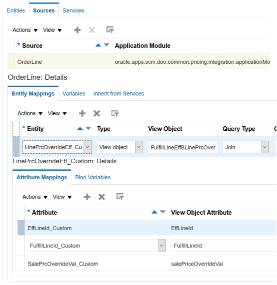 step that configures Pricing to read extensible flexfield values from the public view object that Order Management sends to Pricing when Order Management updates the quantity attribute or a shipping attribute on the order line