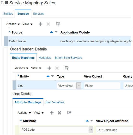 the Edit Service Mapping page