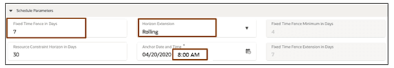 UI settings in the rolling type description for when the anchor time is 8 am.