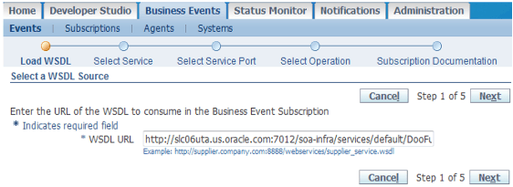 Update Event Subscriptions area.