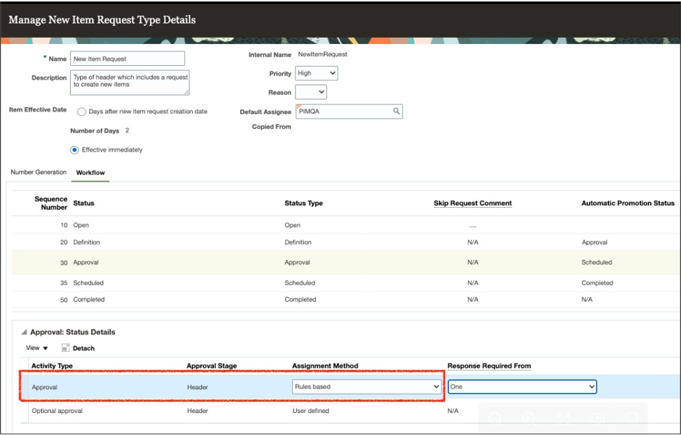 Image that shows the assignment method set to Rules Based