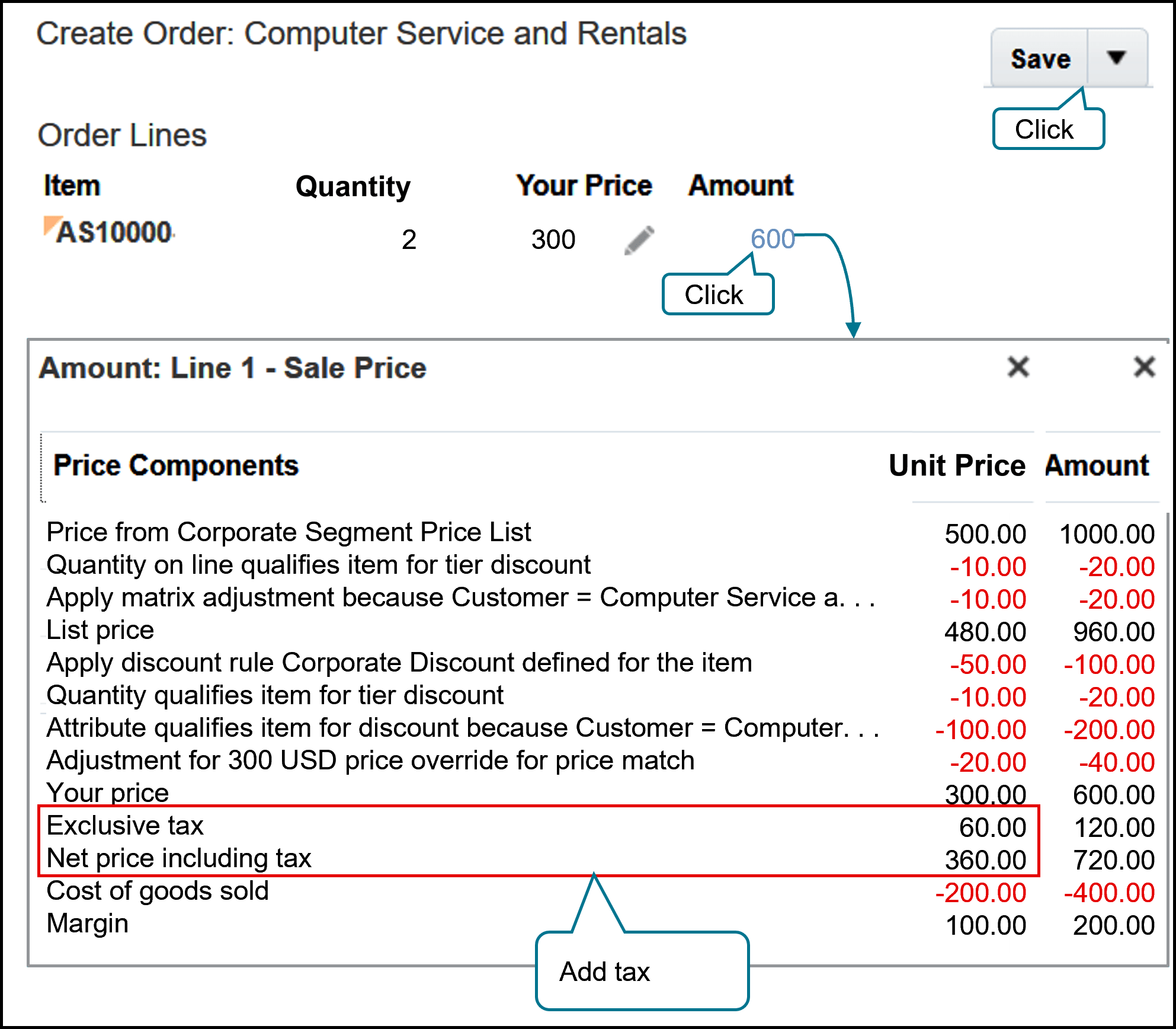 reprice the sales order in the Order Management work area and see what happens