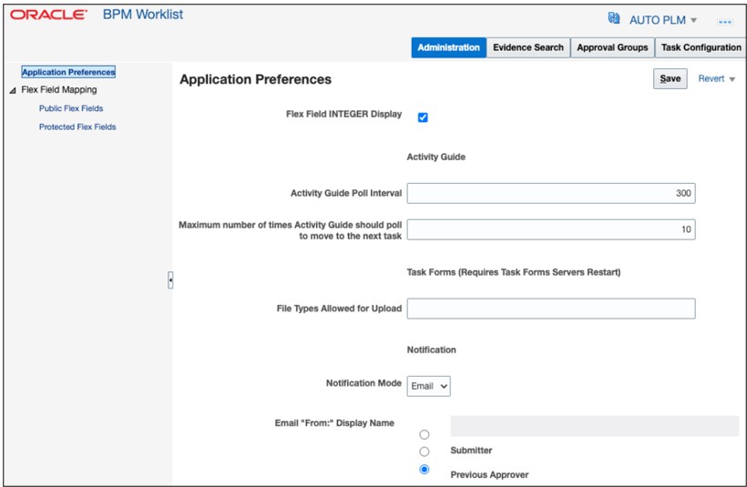 Control notifications from Administration tab on the BPM Worklist page
