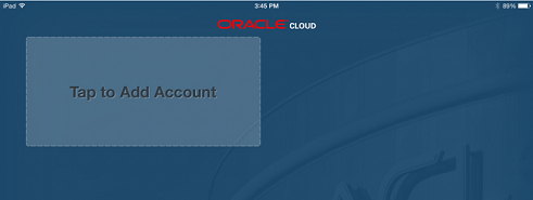 The image shows the Oracle Cloud screen which displays the ability to add an account.