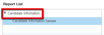Image showing a report definition category in the Report List.