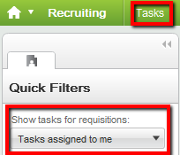 Image showing the Tasks assigned to me filter in the Tasks list.