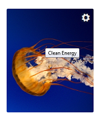 The image is of a jelly fish with hover text ‘Clean Energy.’