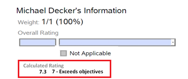 The image shows an offline review when a user downloads an online review with a summary rating that already has a calculated value.