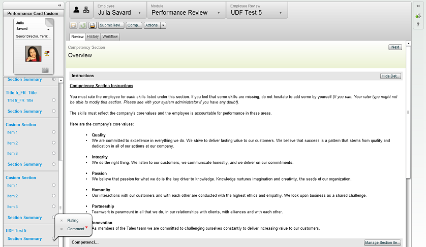 The image shows an example of the Review Completion Bubble completely unfilled.
