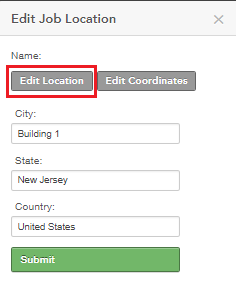The image shows the Edit Location button in Sourcing configuration.