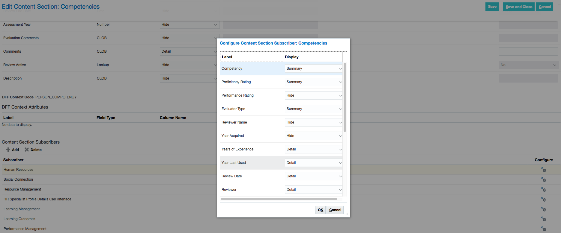 Configure Content Section Subscriber: Competencies