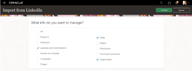 Import from LinkedIn page