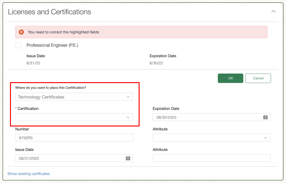 Licenses and Certification