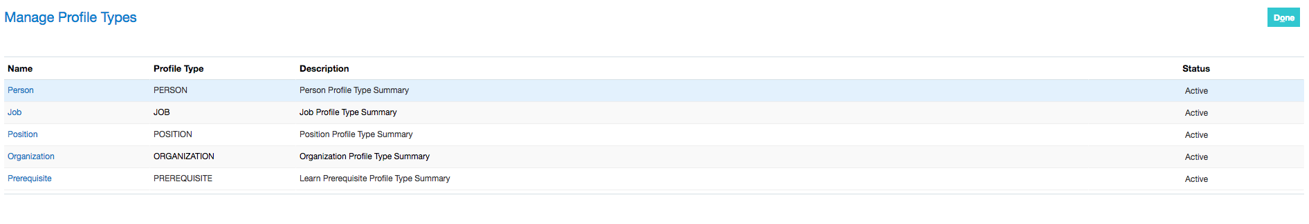 Manage Profile Types