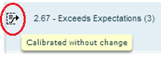 The image shows calibrated without change.