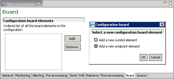 Image showing the Board Tab window.