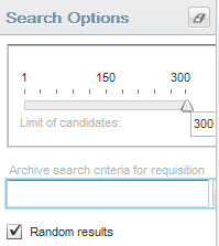 Image showing the option Random results.