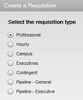 Image showing the Create a Requisition assistant, with the Select a requisition type window.