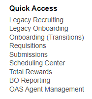 The image shows the dedicated OAS Management link in the Home menu.