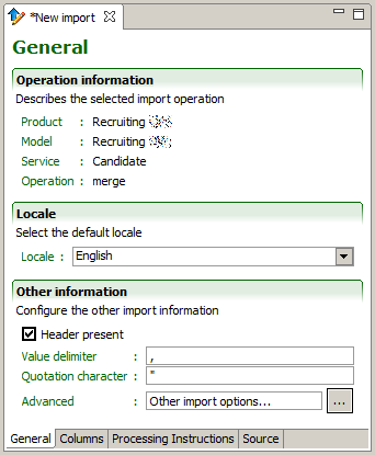 Image showing the General Tab window.