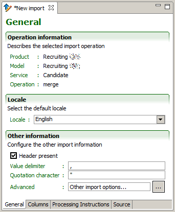 Image showing the General Tab window.