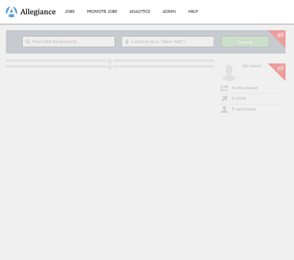 The image shows how the Home page of the default site appears after deleting or hiding most of its content blocks and modules. A blank site is essentially what is presented to show how quickly users can brand their own sites.