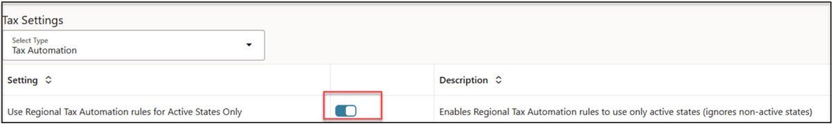 Enable Use Regional Tax Automation Rules For Active States Only