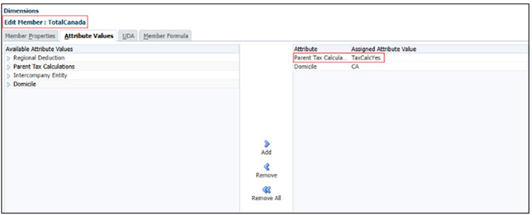 Enable Parent Tax Calc Attribute