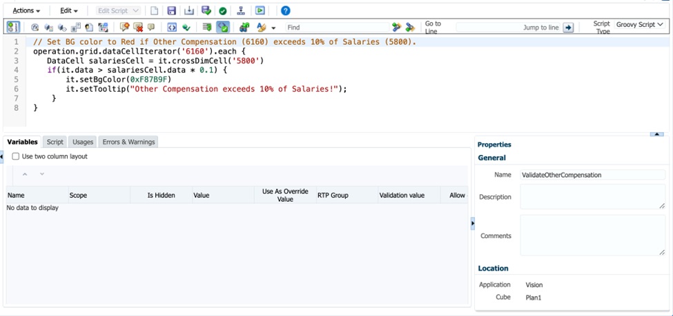 Image showing a Groovy rule definition Image showing a Groovy rule definition