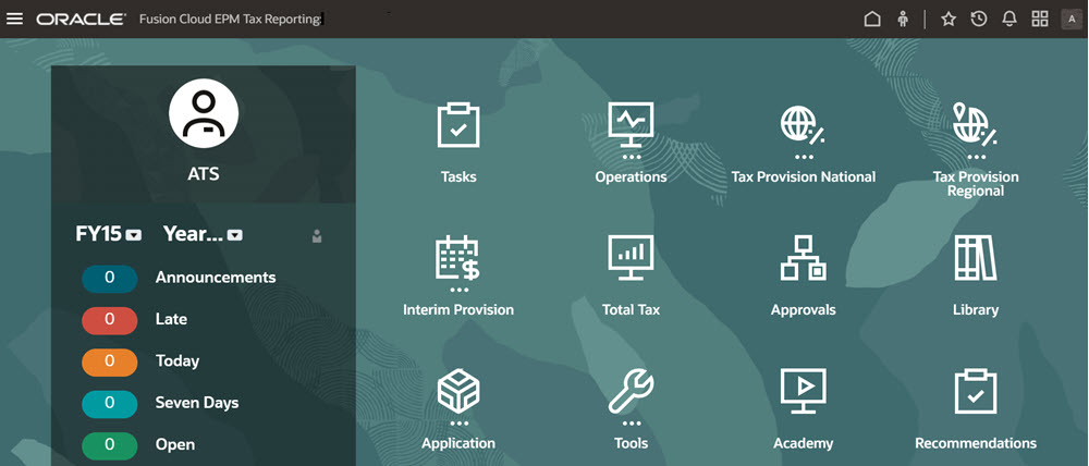 Application Home Page