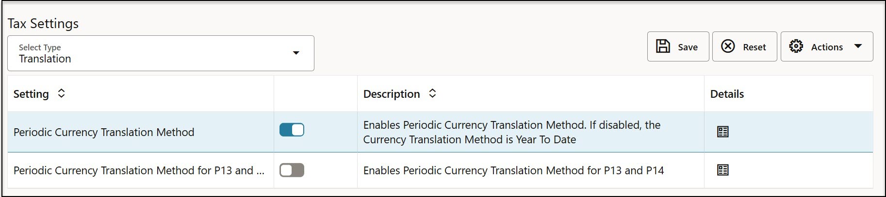 Enable the Periodic Currency Translation Method