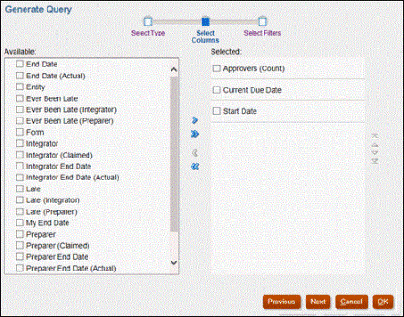 select columns.