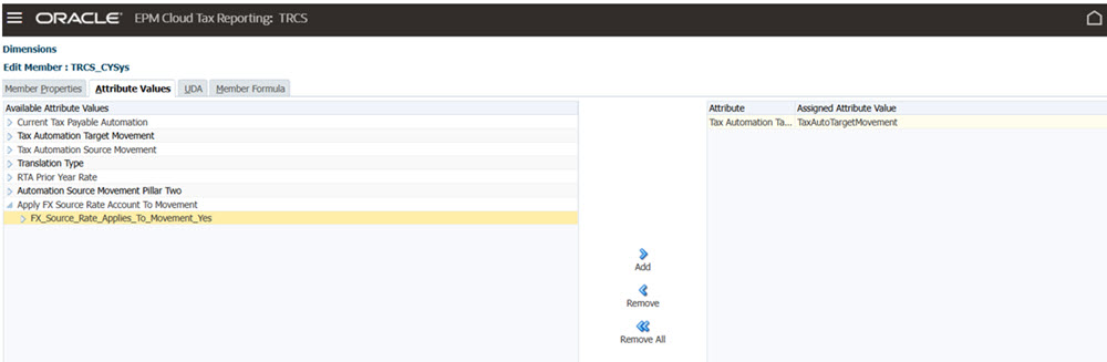 Select Movements to apply Source FX rate Account Calculation