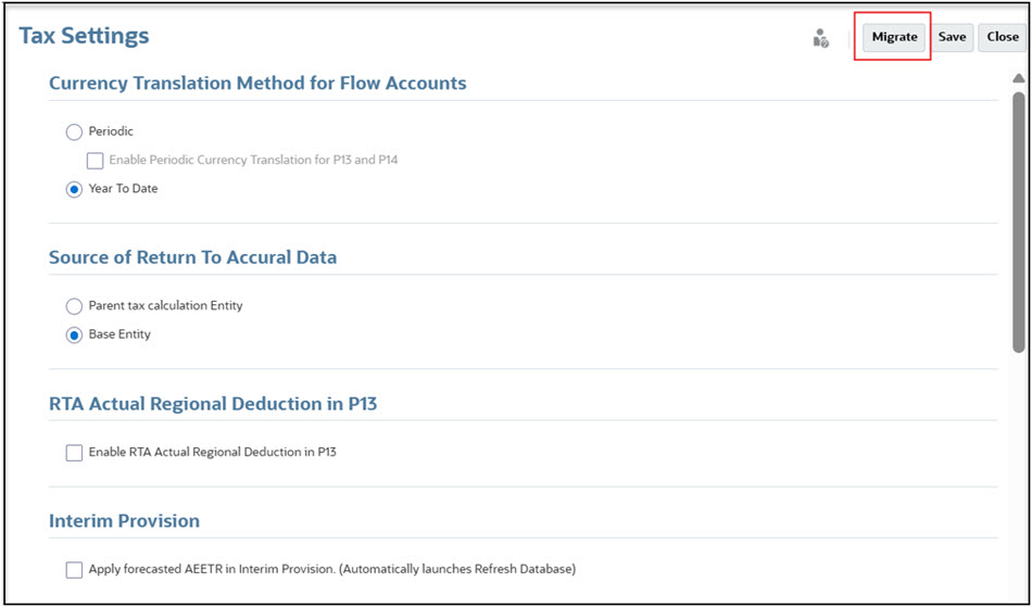 Tax Settings - Migrate Tax Settings - Migrate