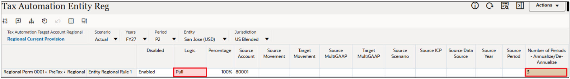 Form save fails as Number of Periods - Annualize/De-Annualize is used with Pull logic