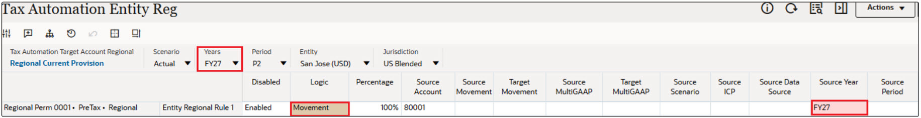 Form save fails as Source Year not prior to the target year for the Movement Logic