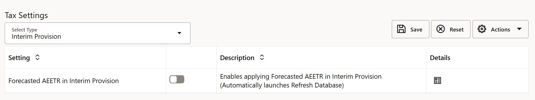 Apply forecasted AEETR