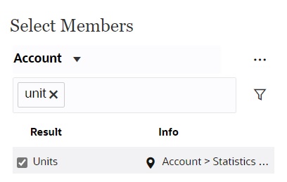 screenshot showing the Select Members Search result screenshot showing the Select Members Search result
