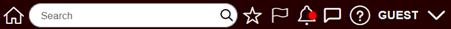 An image of the Home, Search, Favorites, Business Monitor, Message Center, Logistics Digital Assistant and Settings and Actions icons in the global header