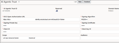 This image is screen shot of the completed AI FUSION AI Agentic Trust record.