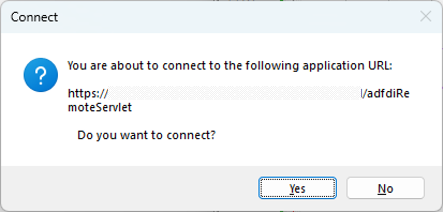 Click Yes when prompted to connect