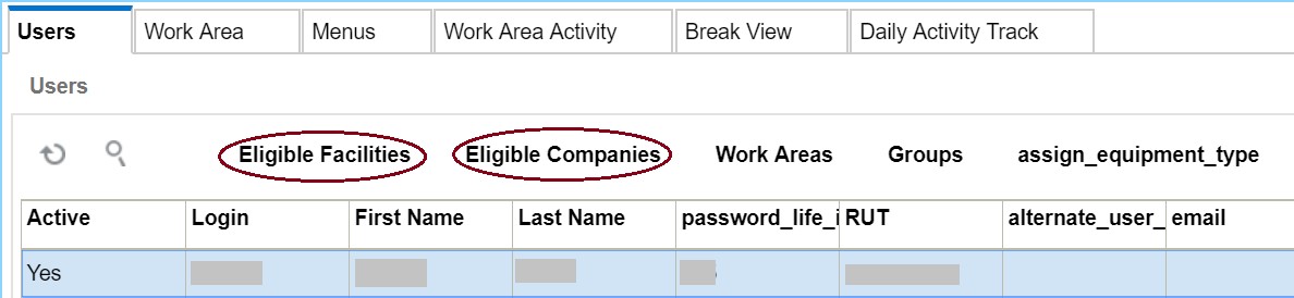 Add Users Eligible Facilities and Companies