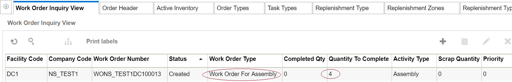 work order type